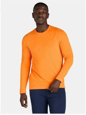 Athletic Works Men's Tri-Blend Long Sleeve Tee in Blaze Orange XL